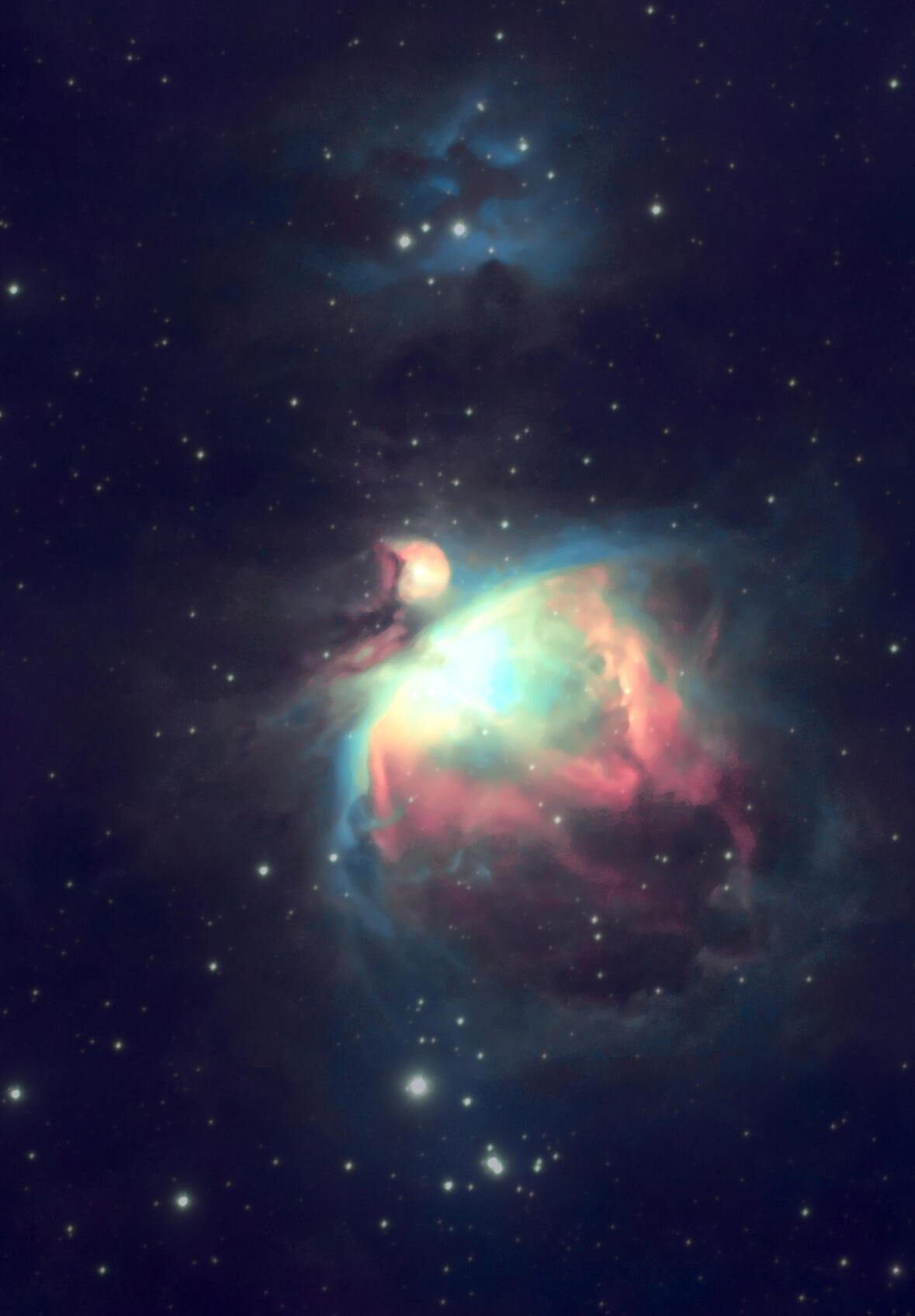 The Running Man Nebula / the Orion Nebula (450 images)